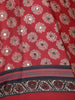 Brick Red Ajrakh Printed Design Crepe Saree