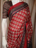 Brick Red Ajrakh Printed Design Crepe Saree