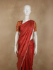 Brick Red Butta Woven Design Soft Tissue Saree with Scalloped Border