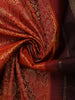 Brick Red Floral Zari Woven Design Pure Kanchipuram Silk Saree with Contrast Maroon Border