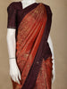 Brick Red Floral Zari Woven Design Pure Kanchipuram Silk Saree with Contrast Maroon Border