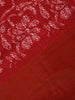 Brick Red Floral Printed Cotton Saree - Diadem