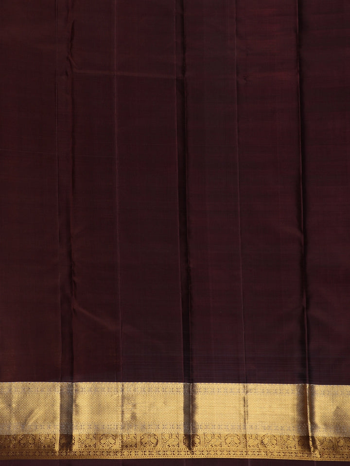 Brick Red Woven Zari Border Silk Saree - Diadem