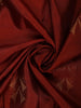 Brick Red Woven Zari Border Silk Saree - Diadem
