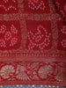 Bridal Red Print Woven Zari Border Bandhani Saree - Diadem