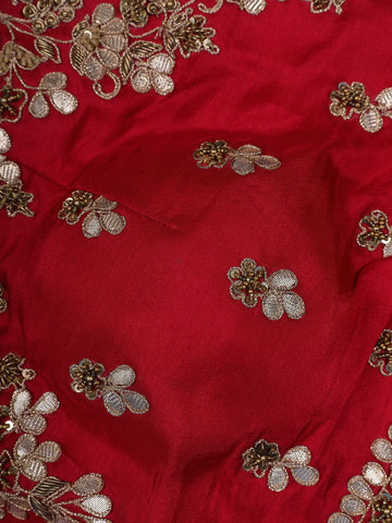 Bridal Red Print Woven Zari Border Bandhani Saree - Diadem