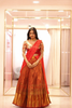 Maroon Floral Zari Woven Design Pure Kanchipuram Silk Bridal Wear Dhavani with Beads Work Blouse