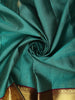 Bright Aqua Blue Mini checked and Butta Zari Woven Design Pure Kanchipuram Silk Saree with Contrast  Floral Zari Border