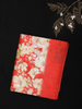 Bright Coral Red Floral Woven Design Blended Cotton Saree