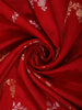 Bright Crimson Red Floral Vine Zari Woven Design Pure Banarasi Silk Party Wear Saree