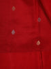 Bright Crimson Red Floral Vine Zari Woven Design Pure Banarasi Silk Party Wear Saree