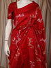 Bright Crimson Red Floral Vine Zari Woven Design Pure Banarasi Silk Party Wear Saree
