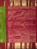 Bright Leaf Green Traditional Butta Woven Design Pure Kanchipuram Silk Saree with Contrast  Zari Border