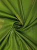 Bright Leaf Green Traditional Butta Woven Design Pure Kanchipuram Silk Saree with Contrast  Zari Border