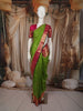Bright Leaf Green Traditional Butta Woven Design Pure Kanchipuram Silk Saree with Contrast  Zari Border