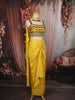 Bright Lemon Yellow Heavy Beads and Mirror Embroidered Design Holographic Lehenga With Choker Dupatta