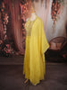 Bright Lemon Yellow Heavy Beads and Mirror Embroidered Design Organza Festive Wear Palazzo Suit with Matching Dupatta
