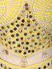 Bright Lemon Yellow Heavy Beads and Mirror Embroidered Design Organza Haldi Wear Palazzo Suit with Matching Choker Dupatta