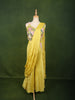 Bright Lemon Yellow Multicolor Floral Sequins and Thread Embroidered Design Crepe Fancy Wear Palazzo Suit  with Matching Draped Dupatta