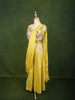Bright Lemon Yellow Multicolor Floral Sequins and Thread Embroidered Design Crepe Fancy Wear Palazzo Suit  with Matching Draped Dupatta