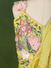 Bright Lemon Yellow Multicolor Floral Sequins and Thread Embroidered Design Crepe Fancy Wear Palazzo Suit  with Matching Draped Dupatta
