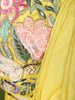 Bright Lemon Yellow Multicolor Floral Sequins and Thread Embroidered Design Crepe Fancy Wear Palazzo Suit  with Matching Draped Dupatta