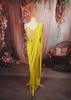 Bright Lemon Yellow Solid Design Chiffon Ready To Wear Saree With Matching Designer Blouse