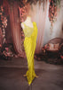 Bright Lemon Yellow Solid Design Chiffon Ready To Wear Saree With Matching Designer Blouse