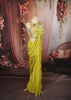 Bright Lime Green Abstract Beads Embroidered Design Organza Ready to Wear Draped Saree with Matching Designer Blouse