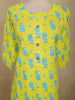 Bright Lime Yellow Floral Butta Printed Design Cotton Straight Cut Salwar Suit with Dupatta
