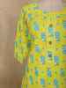Bright Lime Yellow Floral Butta Printed Design Cotton Straight Cut Salwar Suit with Dupatta