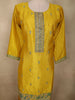 Bright Marigold Yellow Floral Zari Embroidered Design Crepe Salwar Suit with Dupatta