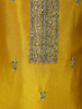 Bright Marigold Yellow Floral Zari Embroidered Design Crepe Salwar Suit with Dupatta