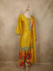 Bright Marigold Yellow Floral Zari Embroidered Design Crepe Salwar Suit with Dupatta