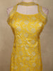 Bright Marigold Yellow Floral Zari Woven Design Banarasi Silk Palazzo Suit with Choker Dupatta