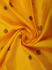 Bright Marigold Yellow Peacock Butta Zari Woven Design Pure Kanchipuram Silk Saree with Contrast Zari Border