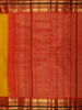 Bright Mustard Yellow Butta Zari Woven Design Pure Kanchipuram Silk Saree with Contrast Varisai Pattu Border