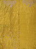Bright Mustard Yellow Floral Sequins and Zardozi Embroidered Design Pure Tissue Designer Saree with Scalloped Border