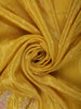 Bright Mustard Yellow Floral Sequins and Zardozi Embroidered Design Pure Tissue Designer Saree with Scalloped Border