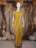 Bright Mustard Yellow Floral Sequins and Zardozi Embroidered Design Pure Tissue Designer Saree with Scalloped Border
