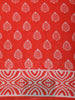 Bright Orange Butta Printed Design Cotton Casual Wear Saree