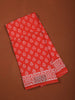 Bright Orange Butta Printed Design Cotton Casual Wear Saree