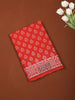 Bright Orange Butta Printed Design Cotton Casual Wear Saree