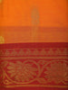 Bright Orange Butta Woven Design Cotton Saree with Contrast Border