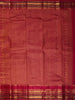 Bright Orange Floral Butta Zari Woven Design Pure Kanchipuram Silk Saree with Contrast Zari Border