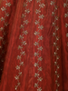 Bright Orange Floral Sequins and Zari Embroidered Design Tissue Silk Designer Lehenga with Dupatta