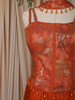 Bright Orange Floral Zari Embroidered Design Semi Silk Mermaid Lehenga with Choker Dupatta