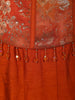 Bright Orange Floral Zari Embroidered Design Semi Silk Mermaid Lehenga with Choker Dupatta