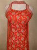 Bright Orange Floral Zari Woven Design Banarasi Silk Palazzo Suit with Choker Dupatta