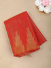 Bright Orange Gold Zari Woven Design Design Tissue Saree with Temple Border